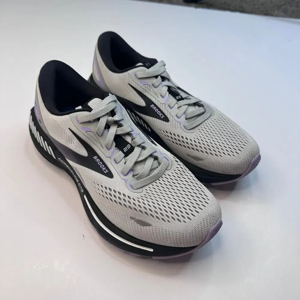 Brooks Adrenaline GRS 23 Gray Black Purple Sneakers